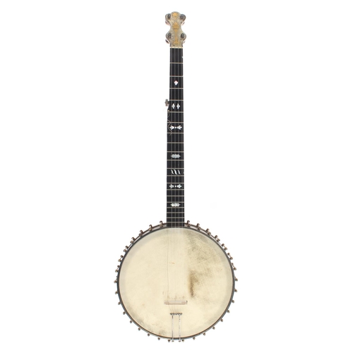 1612 - Hewett's Patent five string open back banjo, with 12