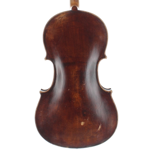 2460 - French Mirecourt viola labelled Giovanni Baptiste Sderci..., the two piece back of plainish wood wit... 