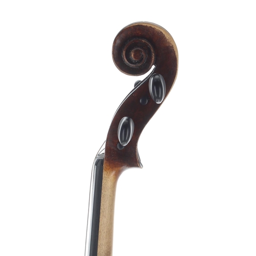 2460 - French Mirecourt viola labelled Giovanni Baptiste Sderci..., the two piece back of plainish wood wit... 