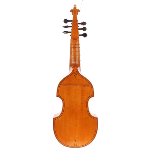 2501 - Small contemporary English treble viol by and labelled Michael Goater, Fecit, Palgrave, no. 150, Yr.... 