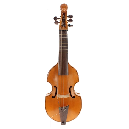 2505 - Small contemporary English treble/child's viol by and labelled Brian Bourne, Grayshott, 2003, the pe... 