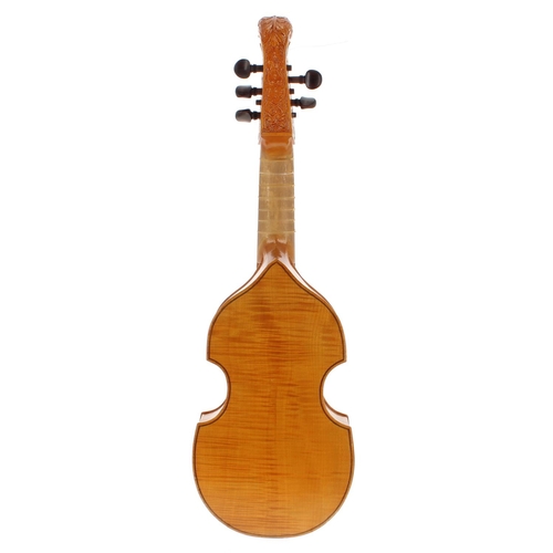 2505 - Small contemporary English treble/child's viol by and labelled Brian Bourne, Grayshott, 2003, the pe... 