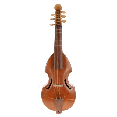 2507 - Contemporary English treble viol by and labelled Geoff Wills...1975, overall length 30