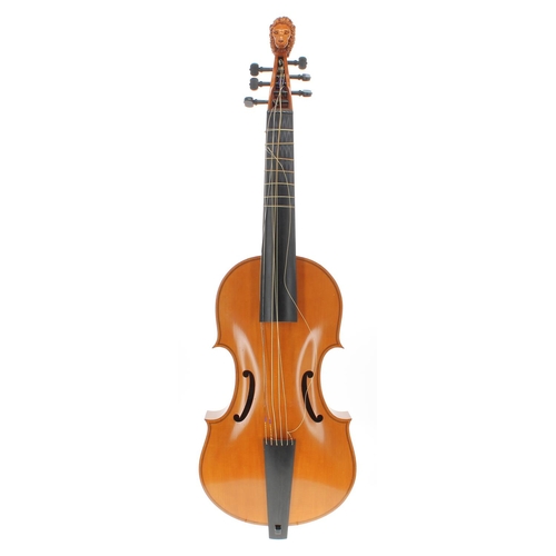 2508 - Contemporary English tenor viol by and labelled Michael Fleming, Oxford, no. 69, 1990, with violonce... 