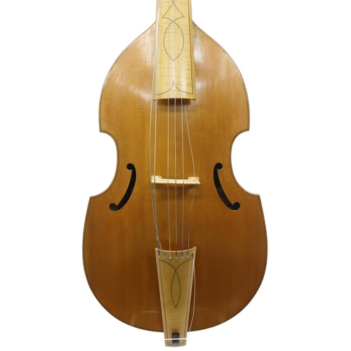 2510 - Contemporary English bass viol by and labelled Arnold Dolmetsch Ltd, Haslemere, Surrey, no. 719, no ... 