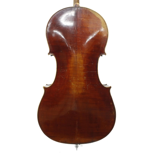 2517 - Late 19th century German violoncello labelled Neuner & Hornsteiner, Mittenwald (Baern) 18**, the... 