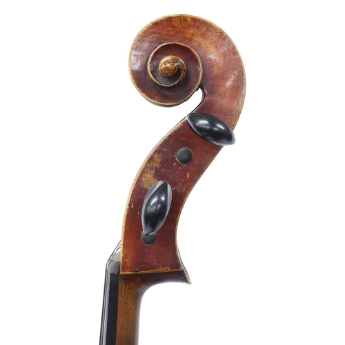 2517 - Late 19th century German violoncello labelled Neuner & Hornsteiner, Mittenwald (Baern) 18**, the... 