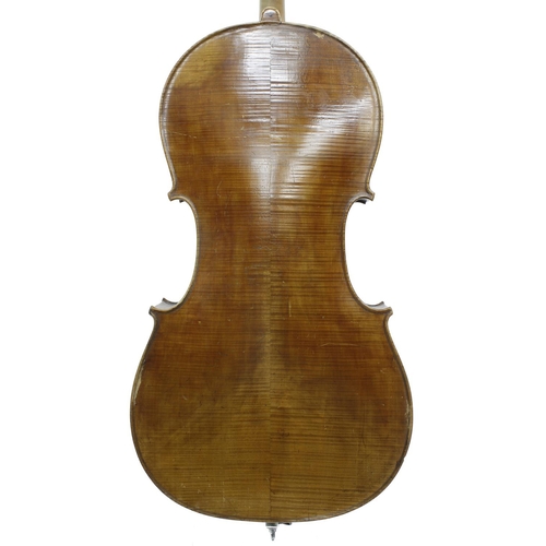 2518 - German violoncello by and labelled Heinrich Th. Heberlein Jun. Geigenbauer Markneukirchen 1896, the ... 