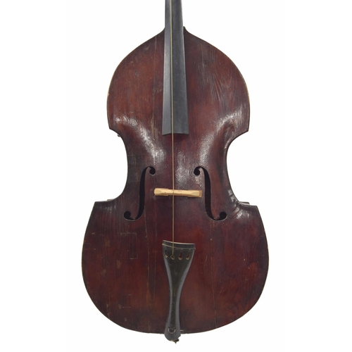 2526 - 19th century double bass, restored and in need of further restoration, length of back 39.5