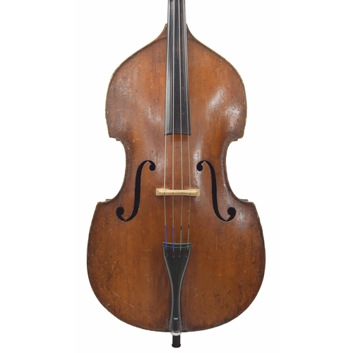 2529 - Late 19th century German double bass, back length 43