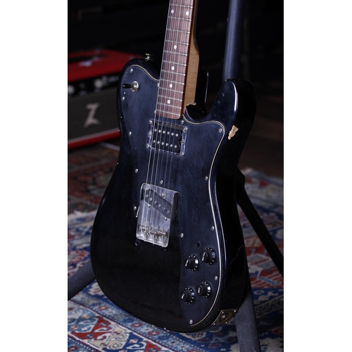 735 - Custom Telecaster Type Custom Build electric guitar; Body: black finish, many scratches and dings, c... 