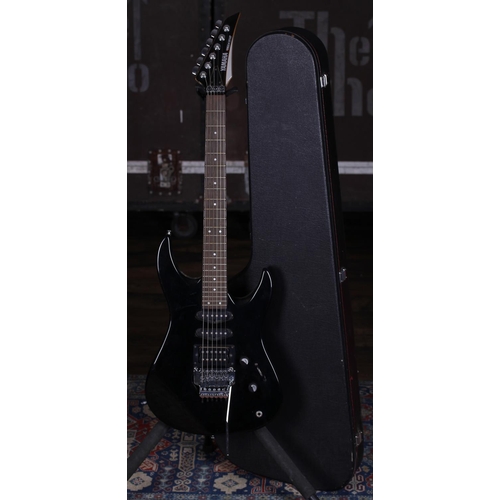 765 - Yamaha RGX312 electric guitar, made in Taiwan; Body: black finish, scuffs, dings and scratches throu... 