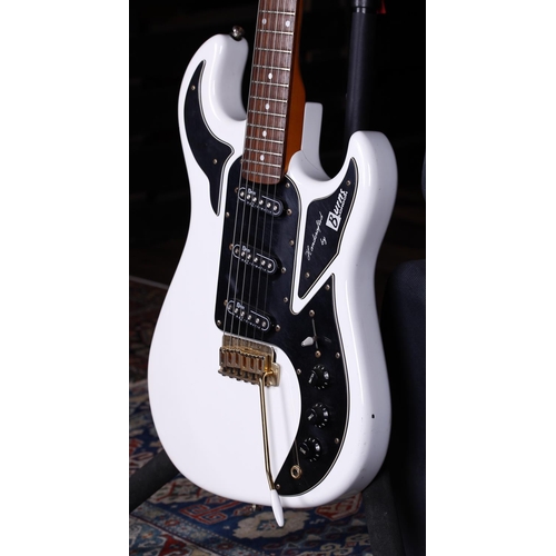 767 - Burns Club Series Marquee electric guitar; Body: white finish, large ding to top edge bass side, fur... 