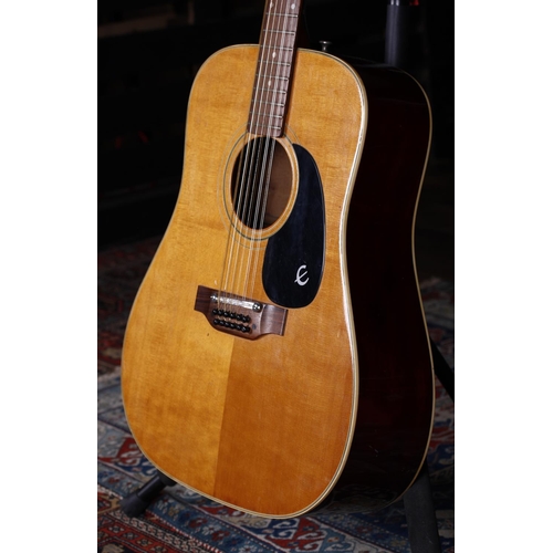 768 - Epiphone FT-160N Texan twelve string acoustic guitar, made in Japan; Back and sides: mahogany, light... 