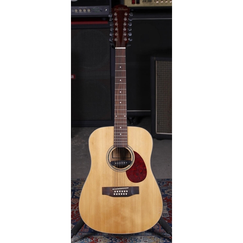 786 - Freshman FA1D12 twelve string acoustic guitar, fitted with a sound hole pickup and wired through the... 