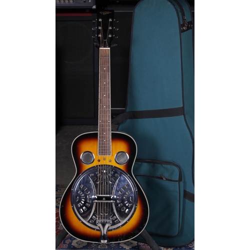 787 - Countryman resonator guitar, sunburst finish, within a compressed foam case