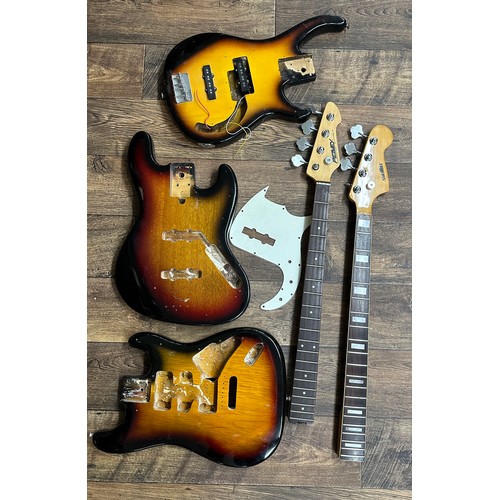 1447 - Peavey Milestone III bass guitar and a Satellite bass guitar, both in need of restoration (incomplet... 