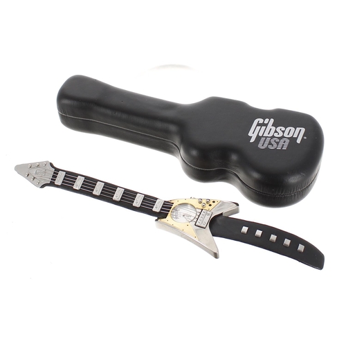 1480 - Gibson USA Flying V guitar wristwatch, within shaped Gibson branded hard case