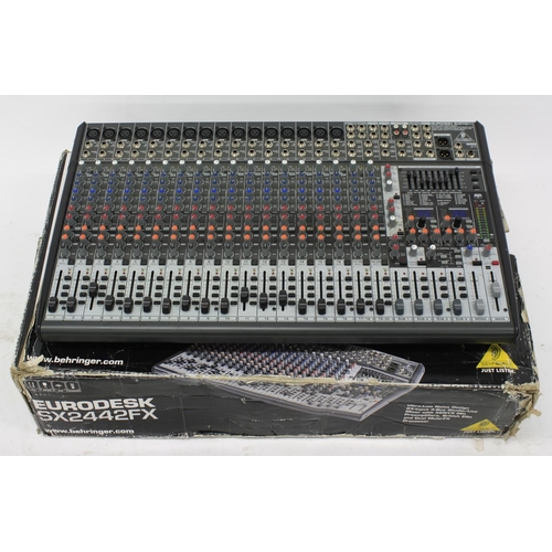 3166 - Behringer Eurodesk SX2442FX mixing desk, boxed*Please note: Gardiner Houlgate do not guarantee the f... 