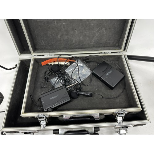 1448 - Prosound wireless instrument transmitter and receiver within flight case and one other flight case; ... 