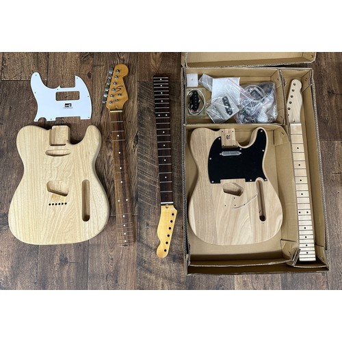 1450 - Knoxville Tele electric guitar DIY kit; together with a T Type guitar neck, a Samick Strat neck aT T... 