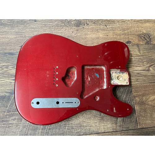 1454 - Fender Telecaster guitar body with candy cola finish, with control plate, jack plate and five ferrul... 