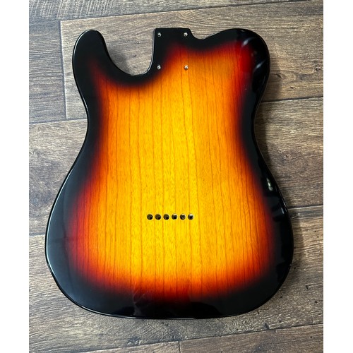 1472 - Unused three-tone sunburst lightweight swamp ash guitar body