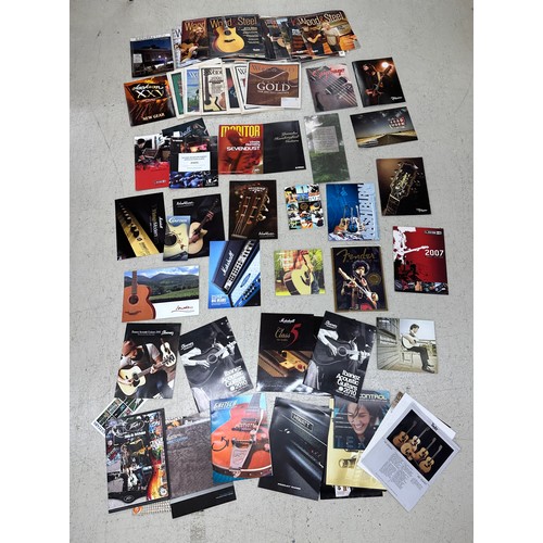 1481 - Quantity of various guitar trade catalogues to include Epiphone, Fender, Yamaha, Ibanez, Charvel, Ta... 