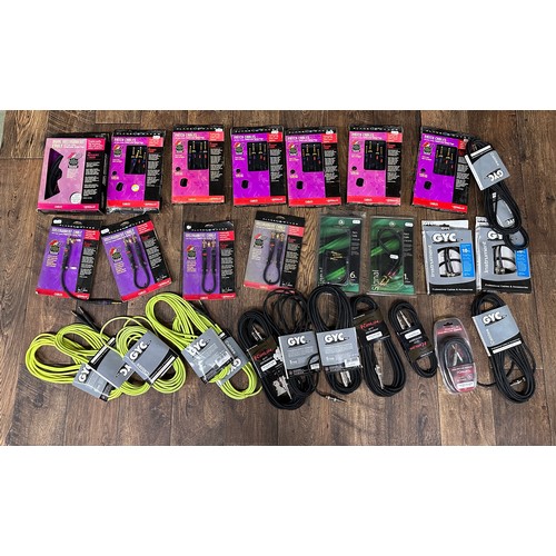 1497 - Good selection of unused guitar and patch cables to include Planet Waves and others