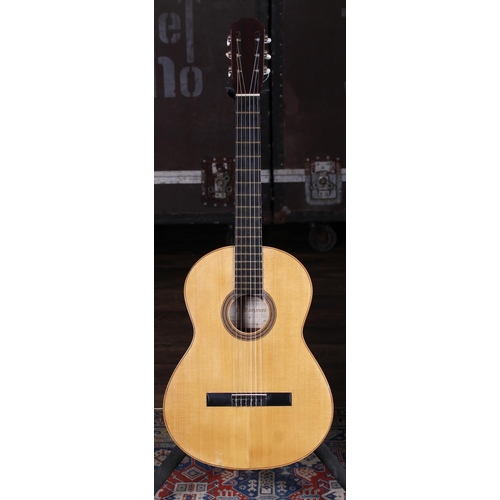 3532 - Classical guitar labelled F. Manzanero, made in Spain; Back and sides: blemishes and scratches to ba... 