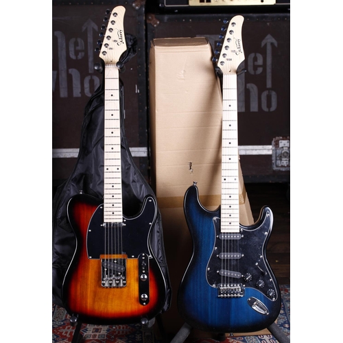 700 - Two Glarry electric guitars to include an S Type and a T Type (2)