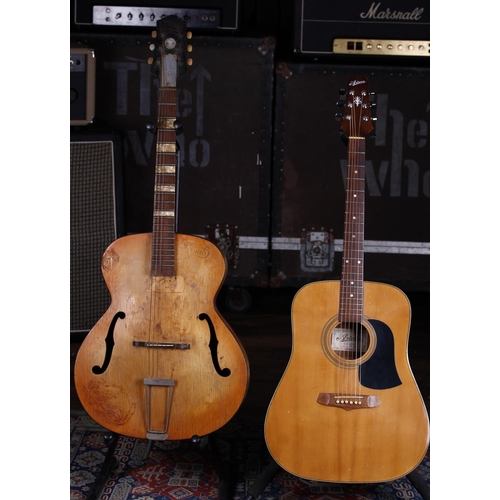 742 - 1950s Zenith archtop guitar and an Ariana AW-68 acoustic guitar, both in need of repair/attention(2)... 