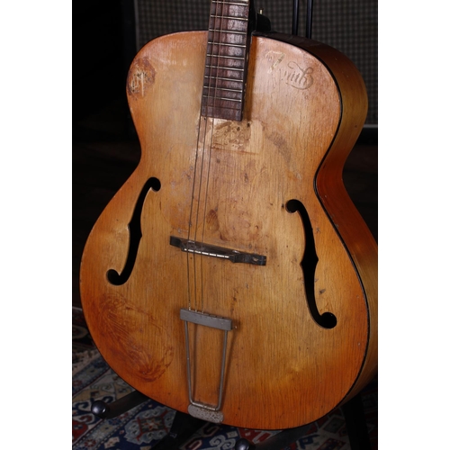 742 - 1950s Zenith archtop guitar and an Ariana AW-68 acoustic guitar, both in need of repair/attention(2)... 