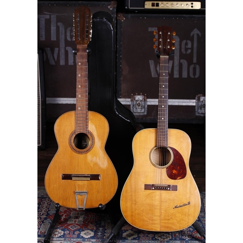 758 - 1970s German acoustic guitar branded 'Nashville 10' and in need of some attention, within hard case;... 