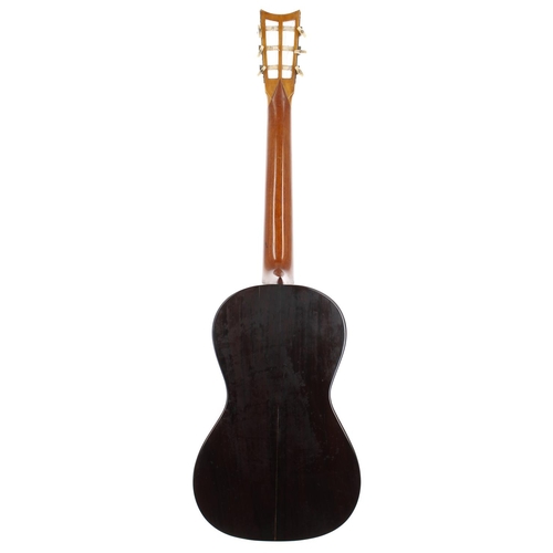 3502 - 1837 Louis Panormo guitar, made in England; Back and sides: Brazilian rosewood, various repairs to b... 