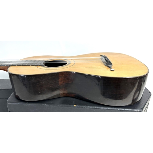 3502 - 1837 Louis Panormo guitar, made in England; Back and sides: Brazilian rosewood, various repairs to b... 