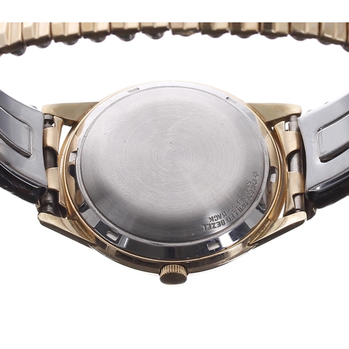 68 - LeCoultre 'bumper' automatic 10k gold filled and stainless steel gentleman's wristwatch, silvered di... 