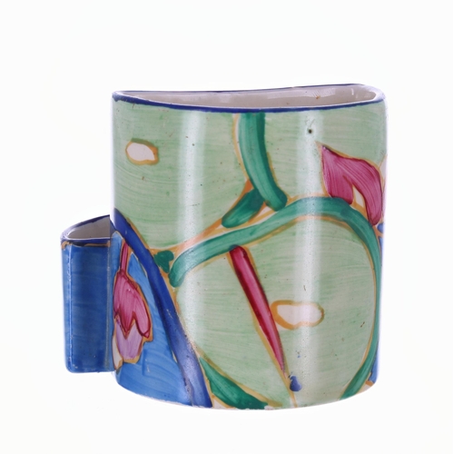 545 - Clarice Cliff Fantasque Bizarre 'Blue Chintz' cigarette and match holder, shape 463, 2.75