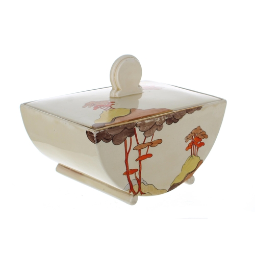 541 - Clarice Cliff Bizarre 'Coral Firs' Biarritz tureen and cover, 8