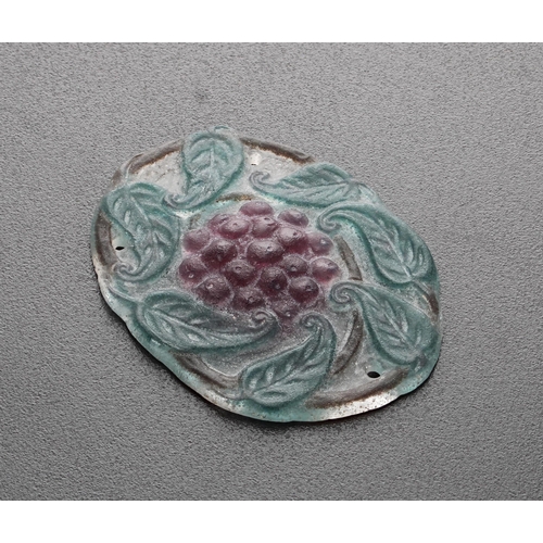 566 - Gabriel Argy-Rousseau (French 1885-1953) - pâte de verre glass pendant with purple grapes within a l... 