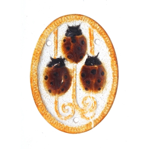 567 - Gabriel Argy-Rousseau (French 1885-1953) - pâte de verre glass pendant with three ladybirds within a... 