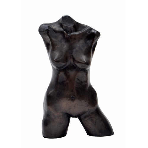 579 - Cold cast resin bronzed female nude torso, 20th century, inscribed verso 'TT 78/520', 9.25