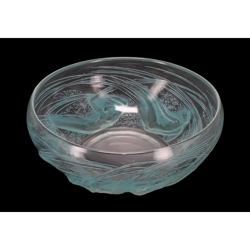 572 - René Lalique 'Ondines' glass bowl, moulded signature R Lalique, 7.75