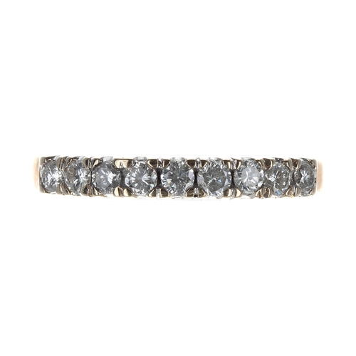 149 - 18ct yellow gold diamond half eternity ring, round brilliant-cuts, 0.33ct approx, band width 3mm, 2.... 