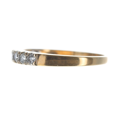 149 - 18ct yellow gold diamond half eternity ring, round brilliant-cuts, 0.33ct approx, band width 3mm, 2.... 