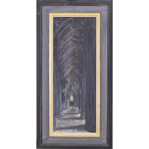 641 - Jason Bowyer PPNEAC., PS., RP., (1957-2019) - Church scene, signed with the artist initials also ins... 