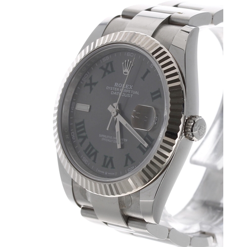 26 - Rolex Oyster Perpetual Datejust 41 'Wimbledon' dial white gold and stainless steel gentleman's wrist... 