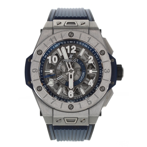 69 - Hublot Big Bang Unico GMT automatic titanium gentleman's wristwatch, serial no. 1291xxx, skeleton di... 