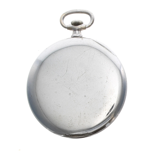 108 - Chrome cased lever dress pocket watch, unsigned movement with compensated balance and regulator, sil... 