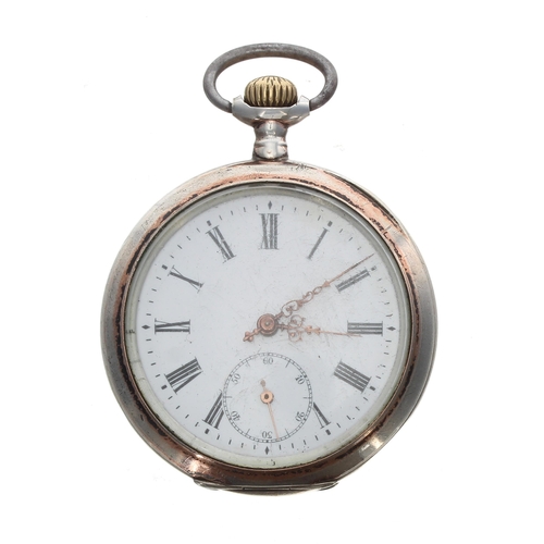 110 - Continental silver (0.800) cylinder pocket watch, gilt movement signed Vogt with gilt three arm bala... 